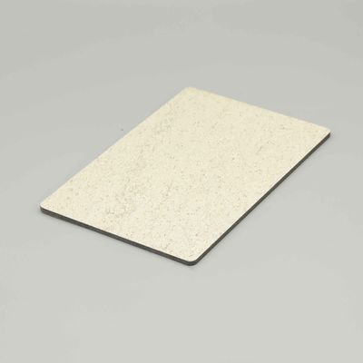 Çizik dayanıklı Beige taş desen Alüminyum Kompozit Panel 4MM 1.22*2.44m bina inşaat duvar malzemeleri
