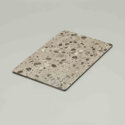 Dayanıklı Çizik Dirençli Terrazzo Acp Yaprak Mermer Tasarımı Pvdf Alüminyum Kompozit Panel 4MM 4x8ft Dış Duvarların Kuru Asılması için