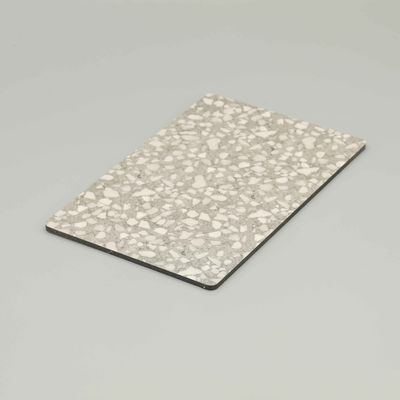 4mm Gri PVDF Kaplamalı Mermer ACP Levha - A2 Yangın Dayanımlı Alüminyum Kompozit Panel