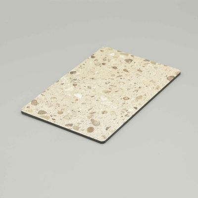 Açık Sarı Terrazzo Mermer Alüminyum Kompozit Panel A2 4mm Kompozit Panel