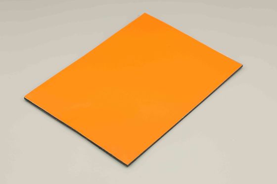 Dış duvar paneli PVDF Kaplama Turuncu Alüminyum Kompozit Panel bina dekorasyonu 4MM 1.22*2.44m