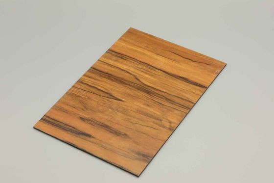 1220 X 2440 Ahşap Alüminyum Kompozit Panel 3MM,4MM Kalınlığı ve HDPE kaplı yüzey
