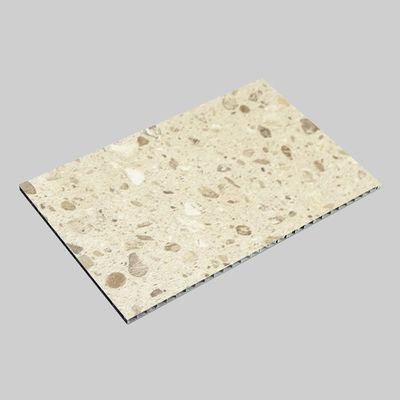 3mm A2 Yangına Dayanıklı Bej Terrazzo Alüminyum Kompozit Panel | 1220×2440mm