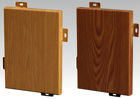 Ahşap tanesi tipi geleneksel panel Alüminyum Duvar dış cephe Kaplama Fluorocarbon Kaplı dayanıklılık nem direnci düz yüzey